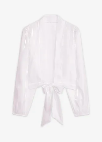 Bolero van fijne tule met strik, Kleur: zwart