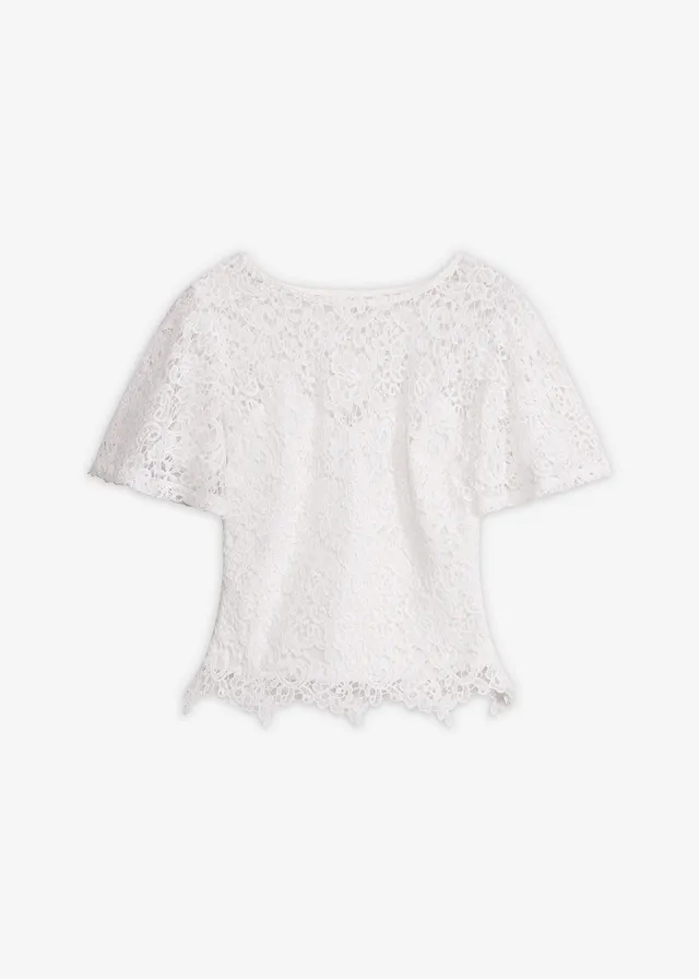 T-shirt à dentelle, Couleur: écru