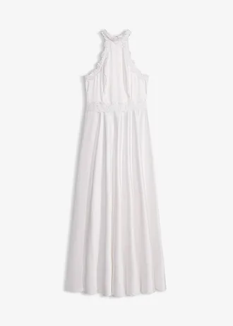 Robe de mariée en satin brillant et dentelle • ecru • Boutique bonprix