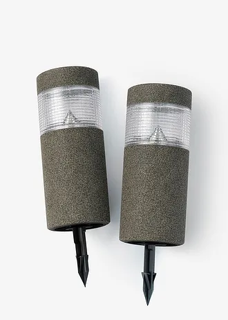 Solárna dekoratívna lampa 2ks, farba: tmavosivá