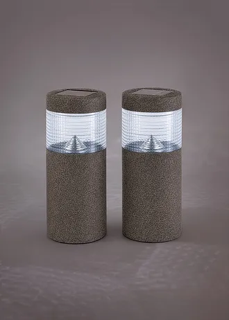 Solarne lampki LED do oświetlania ścieżki (2 szt.) • ciemnoszary • sklep bonprix