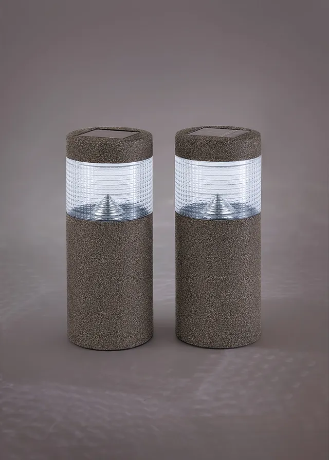 Padverlichting op zonne-energie (set van 2), Kleur: donkergrijs