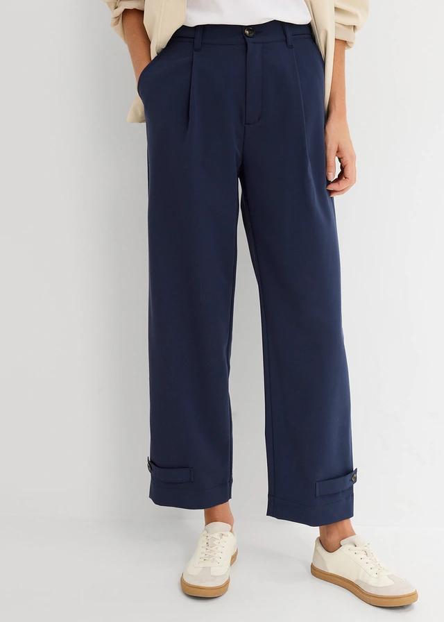 Barrel broek in een viscosemix • donkerblauw • product-page.page-title-suffix