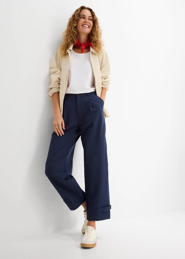 Pantalon barrel, Couleur: bleu foncé