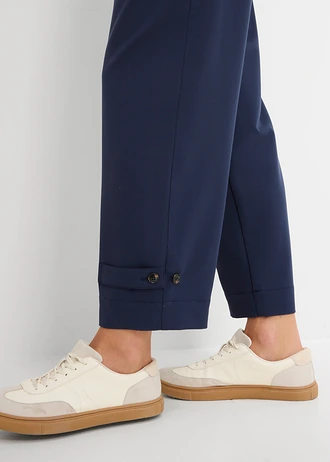 Spodnie barrel z mieszanki wiskozy • granatowy • sklep bonprix