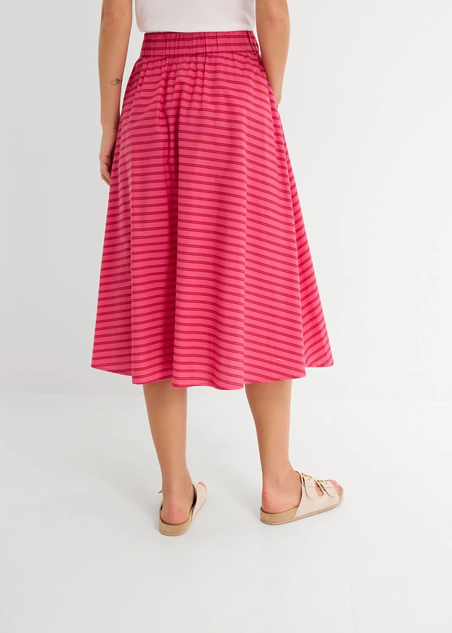 Rok van puur katoen • aardbeirood-robijnrood-pinklady gestreept • product-page.page-title-suffix