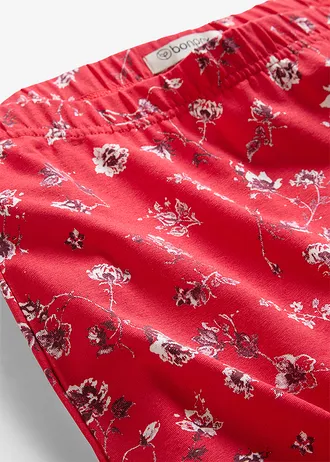 Fustă din jerse elastic cu bumbac • roșu-căpșună înflorat • magazin bonprix