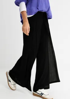 Pantalon fluide en viscose, Couleur: noir