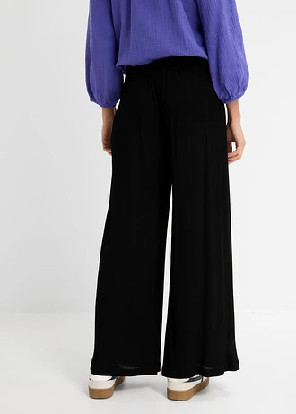Broek van soepele viscose, Kleur: zwart