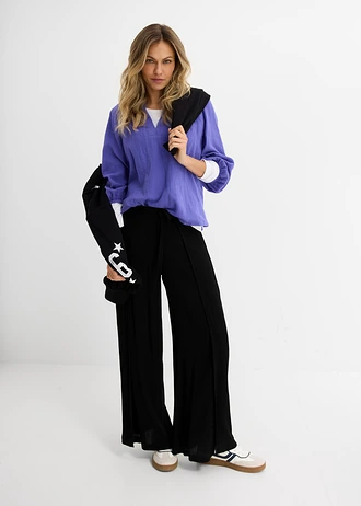 Broek van soepele viscose, Kleur: zwart