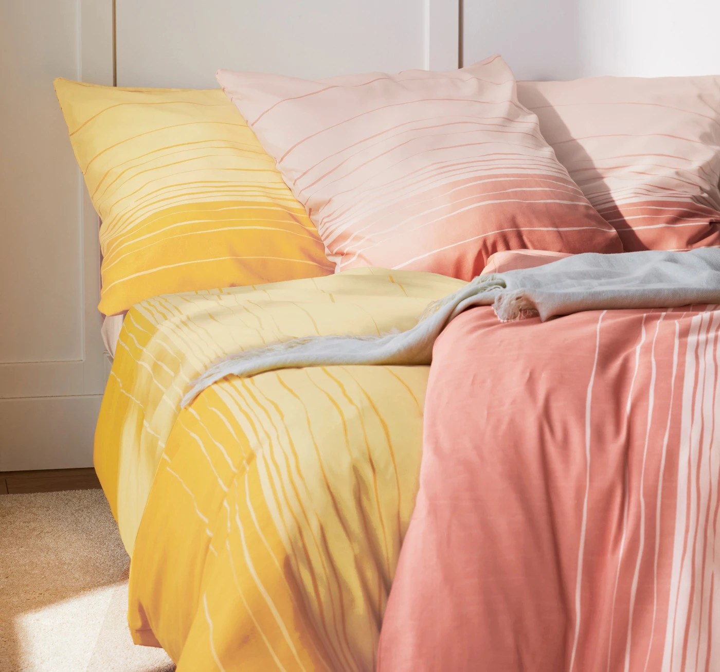 Dekbedovertrek in een katoenmix • koraal • bonprix online shop