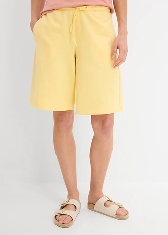 Teplákové bermudy z čistej bio bavlny • pastelovo žltá • obchod bonprix