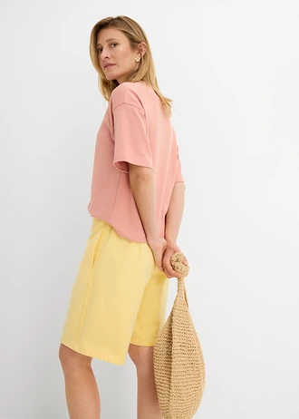 Teplákové bermudy z čistej bio bavlny • pastelovo žltá • obchod bonprix