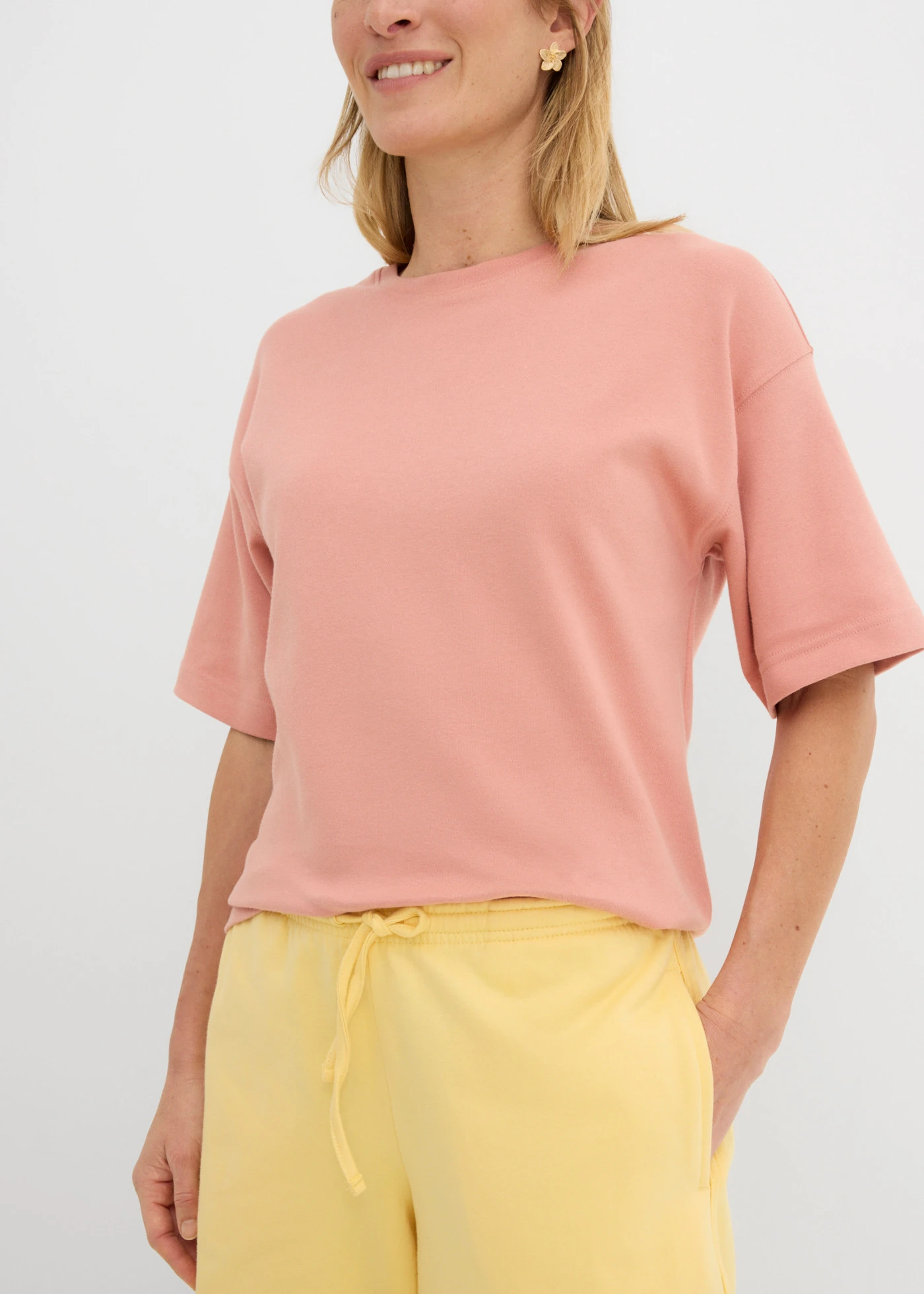 Sweat bermuda van biologisch katoen • pastelgeel • bonprix online shop