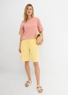 Sweat bermuda van biologisch katoen, Kleur: pastelgeel