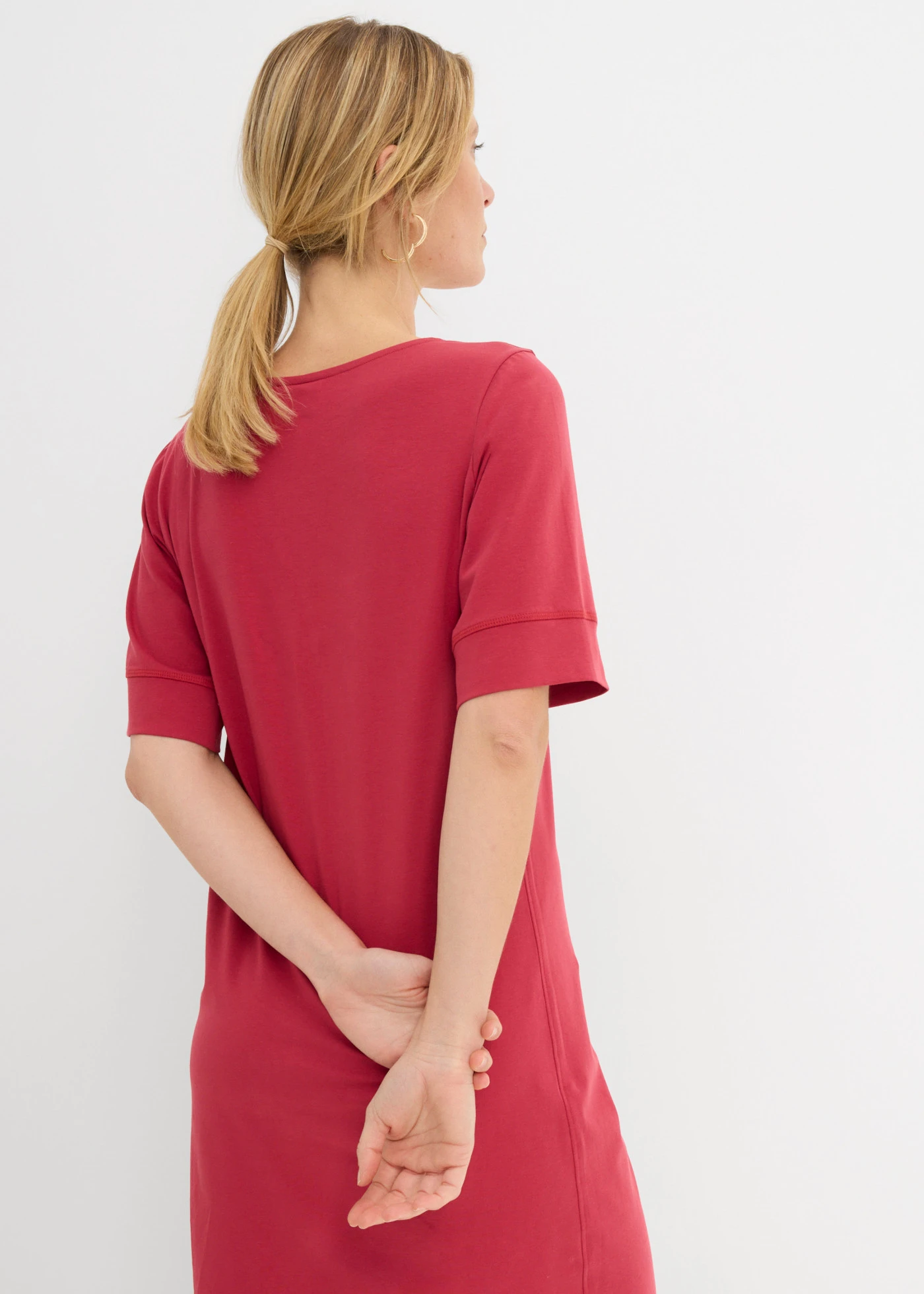 Shirtjurk van een elastische katoen-mix • kersenrood • bonprix online shop