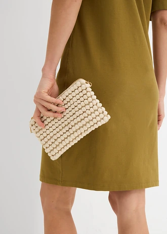 Úpletové šaty z elastické směsi s bavlnou • přírodní-zelená • bonprix obchod