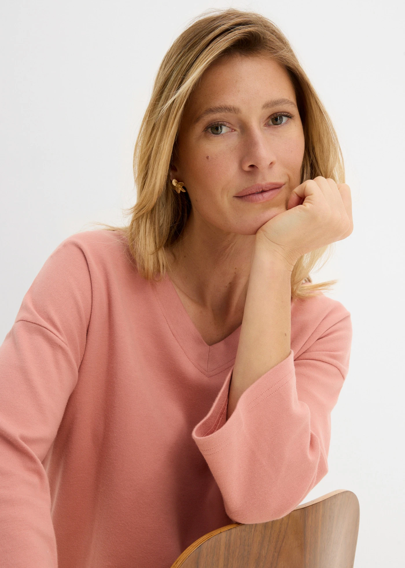 Boxy shirt van zwaar biologisch katoen • poederbruin • bonprix online shop