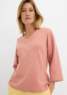 T-shirt boxy en coton épais • marron poudré • Boutique bonprix
