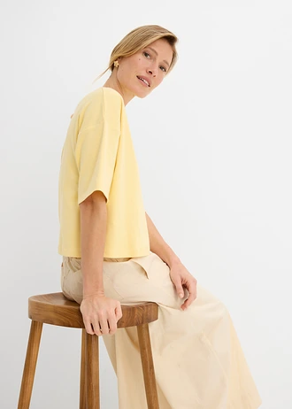Tricou din bumbac organic 100% • galben pastel • magazin bonprix