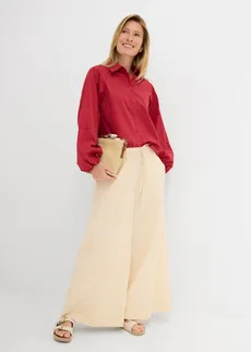 Blouse van biologisch katoen, Kleur: kersenrood