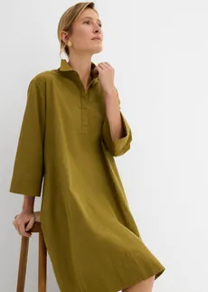 Blousejurk van biologisch katoen • natuurgroen • bonprix online shop