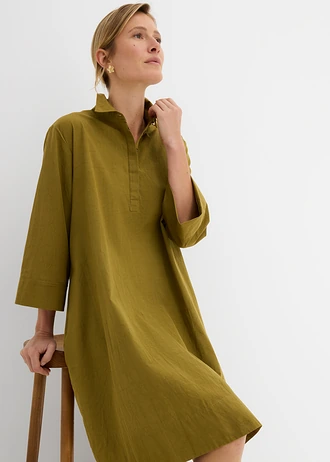 Blúz ruha tiszta bio-pamutból • natúrzöld • bonprix áruház