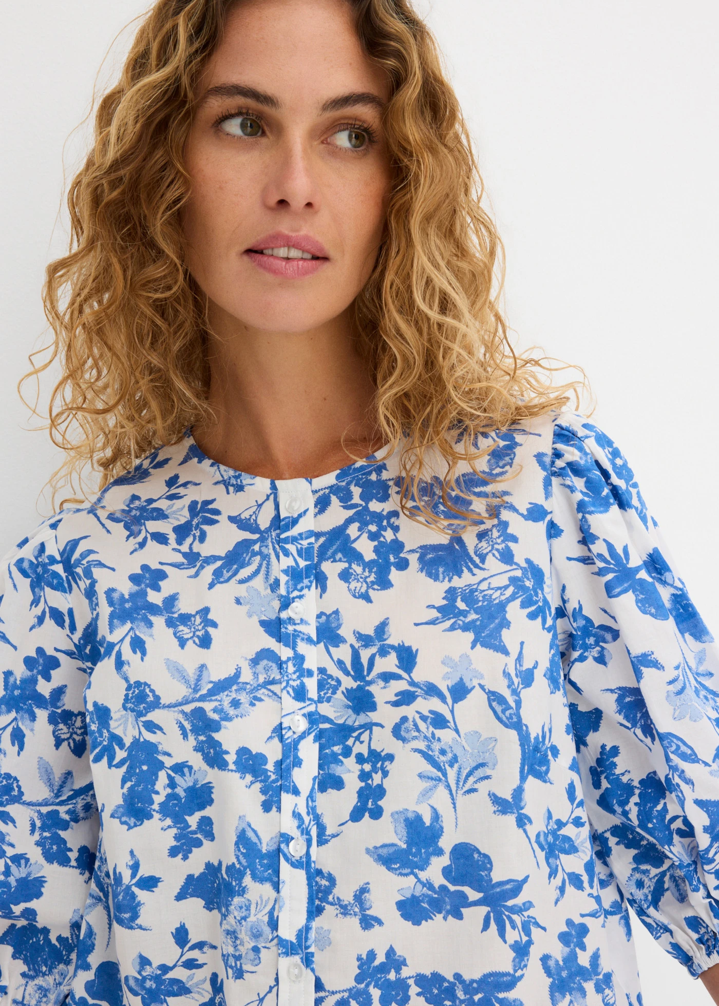 Chemisier 100% coton • écru-bleu clair-bleu glacier floral • Boutique bonprix