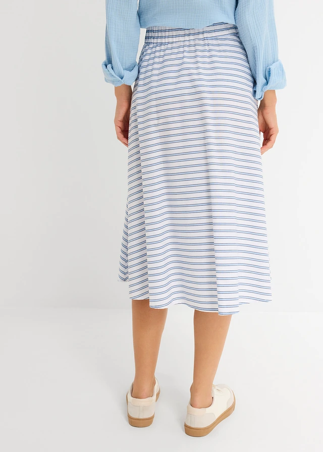 Rok van puur katoen • middenblauw-wit-donkerblauw gestreept • product-page.page-title-suffix