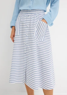 Rok van puur katoen • middenblauw-wit-donkerblauw gestreept • bonprix online shop