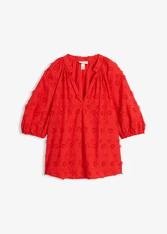 Tuniek van puur katoen, Kleur: aardbeirood