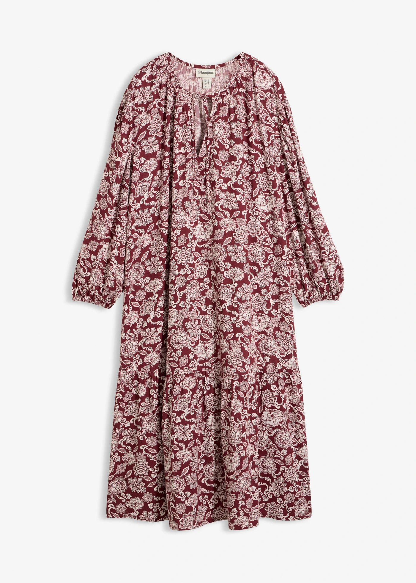 Robe-tunique en viscose fluide • rouge rubis-rose clair imprimé • Boutique bonprix