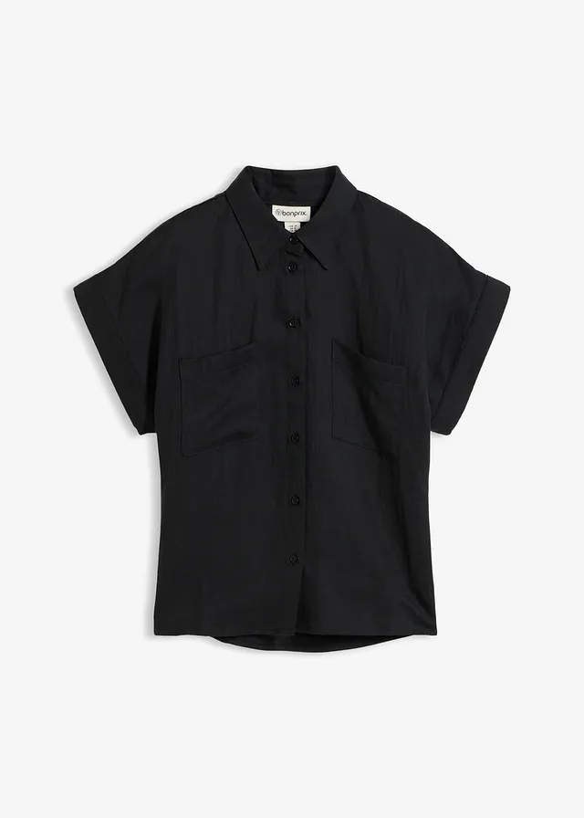 Overhemdblouse in een soepele lyocellmix