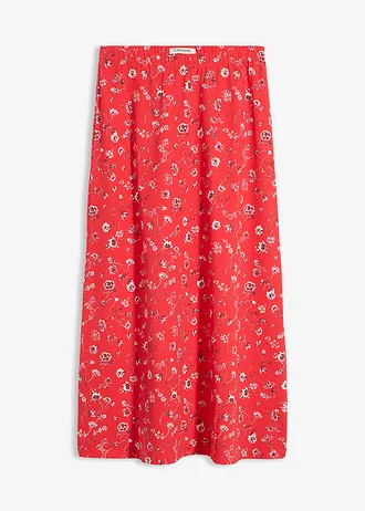 Jersey rok van katoen-stretch • aardbeirood gebloemd • bonprix online shop