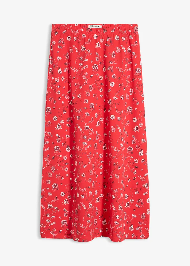 Jupe en jersey coton, Couleur: fraise floral