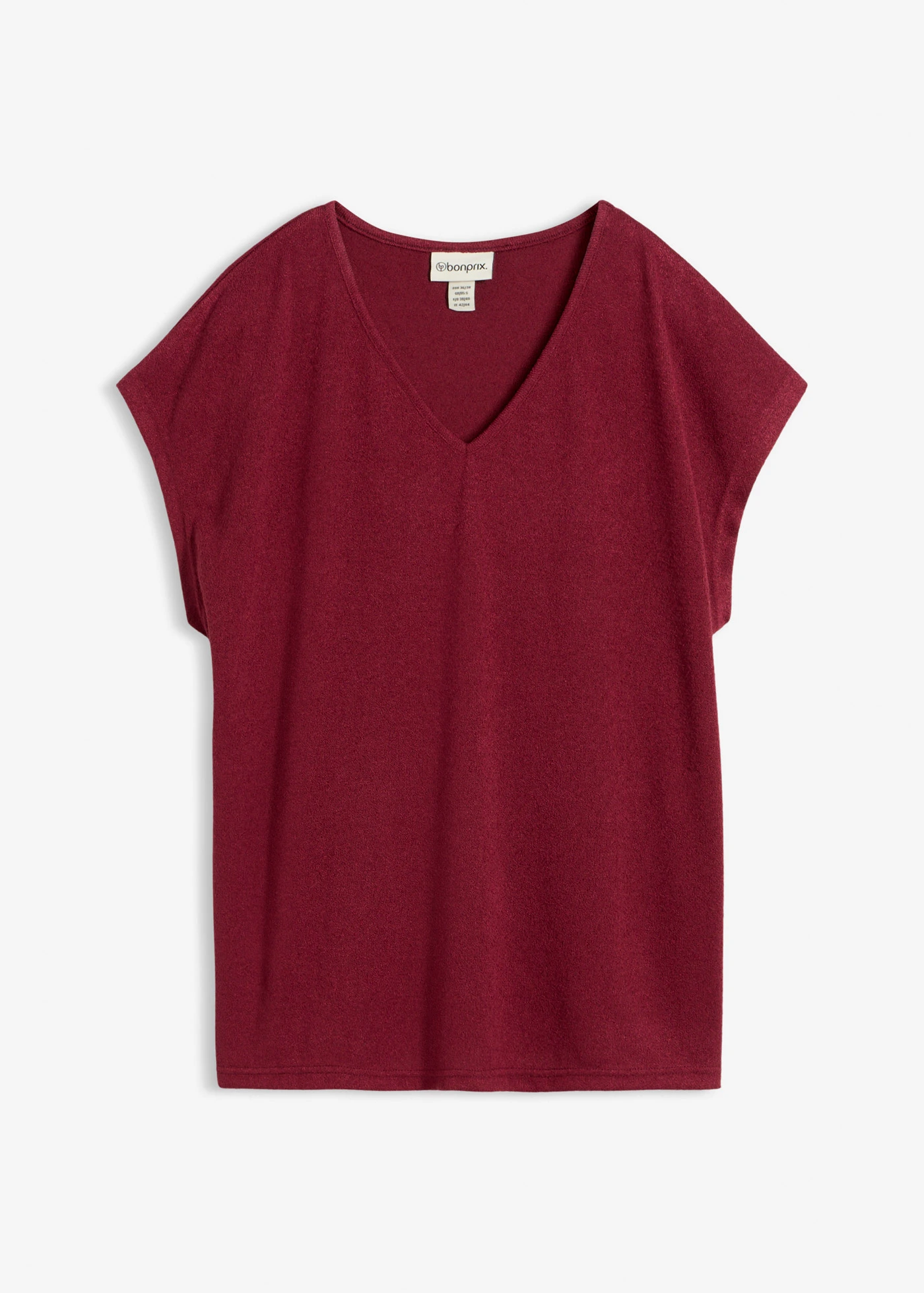 T-shirt oversize, aspect maille • rouge rubis • Boutique bonprix