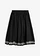 Midi rok met borduursel, Kleur: zwart gebloemd