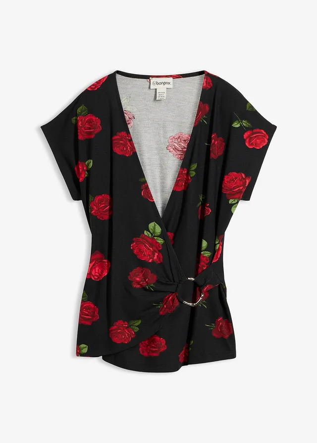 Gedessineerd shirt van een zachte viscosemix