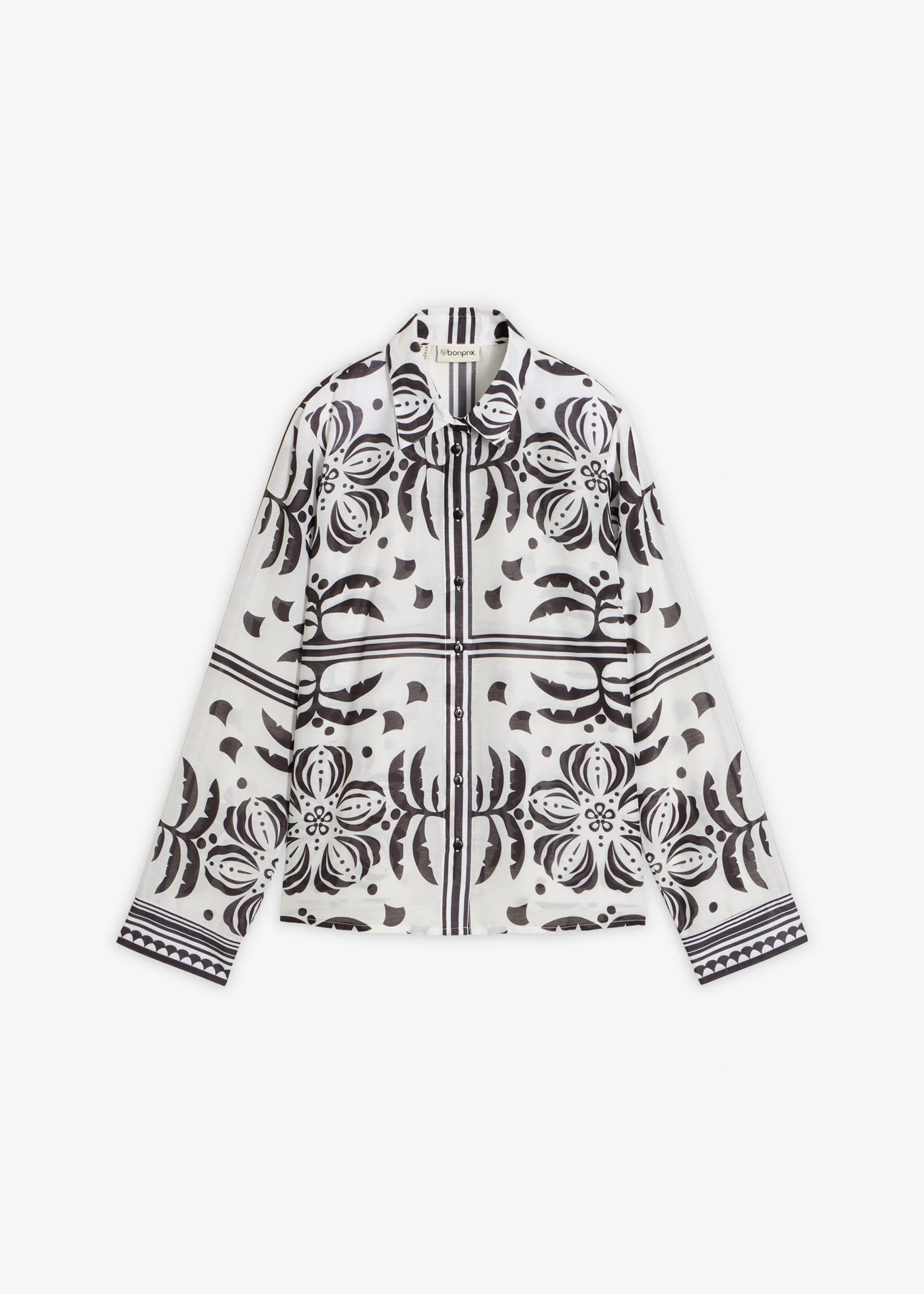 Blouse • wolwit-zwart met print • bonprix online shop