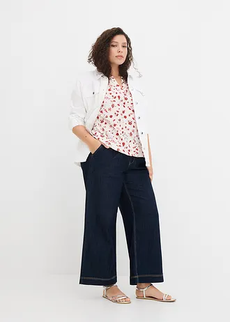 Blouse en viscose fluide, Couleur: écru floral