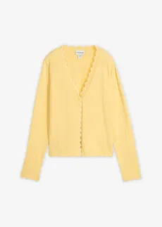 Gilet en fine maille contenant de la soie, Couleur: jaune clair-blanc cassé