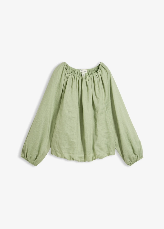 Tuniek van ramie, Kleur: grijsgroen