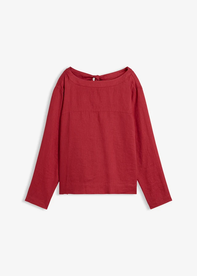 Tuniek van puur linnen, Kleur: kersenrood