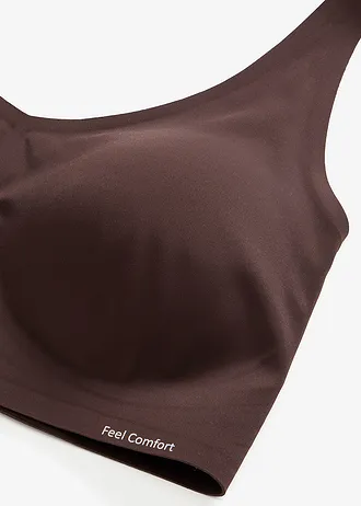 Soutien-gorge Feel Comfort rembourré, sans armatures, découpes laser, Jelly Gel • marron foncé • Boutique bonprix
