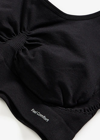 Feel Comfort Seamless Bustier melltartó (2 db-os csomag) • fekete • bonprix áruház