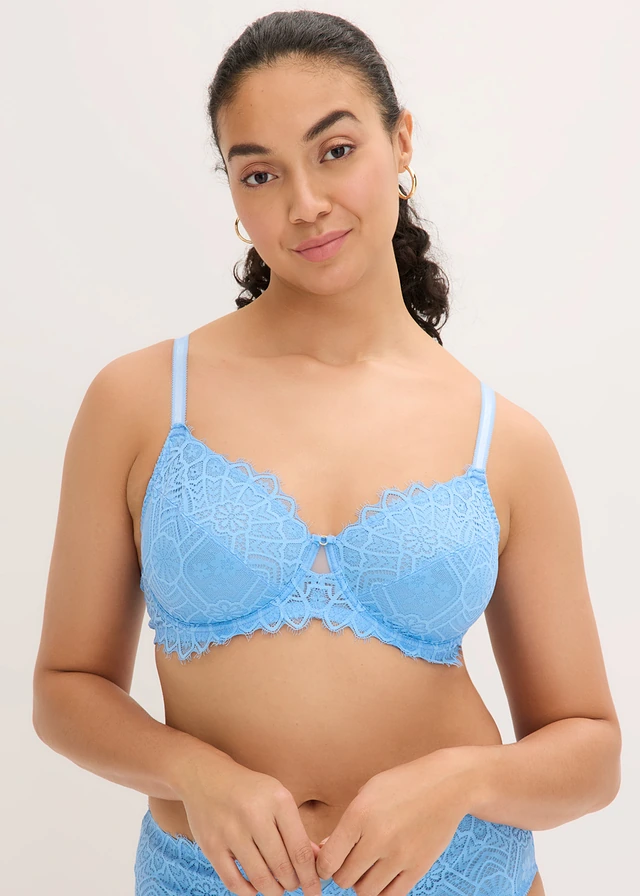 Soutien-gorge minimiseur, détail doré, Couleur: bleu layette