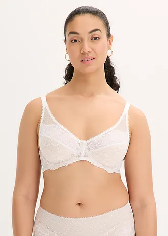 Soutien-gorge minimiseur avec dentelle, Couleur: blanc-marron clair