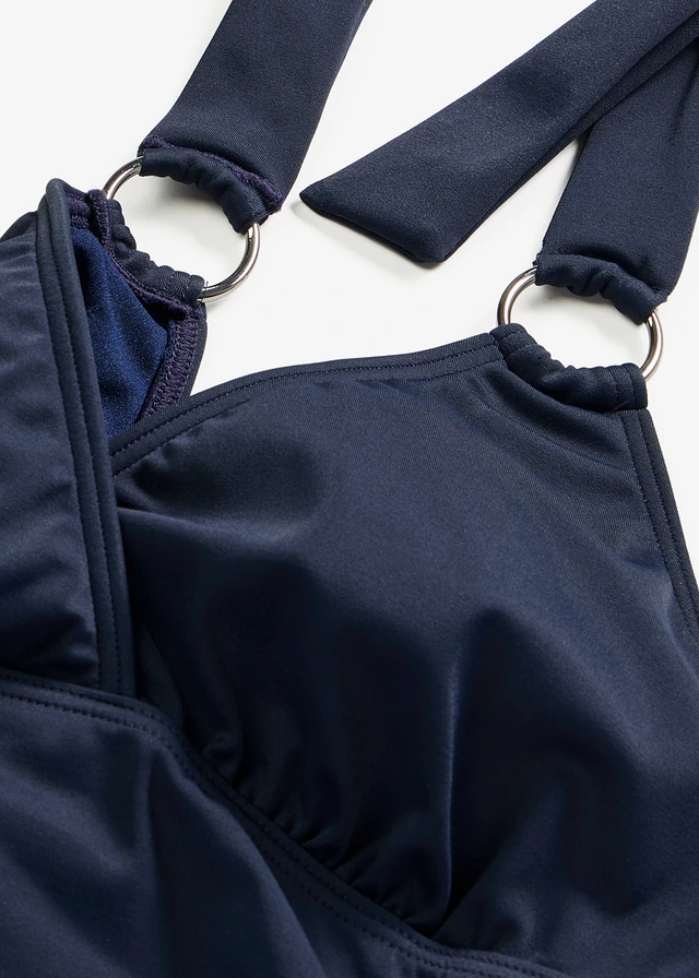 Halter badpak met ringdetail • donkerblauw • product-page.page-title-suffix
