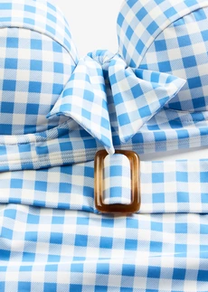 Bikiny s kosticami, bikinové nohavičky s vysokým pásom (2-dielne) • modrá/biela károvaná • obchod bonprix