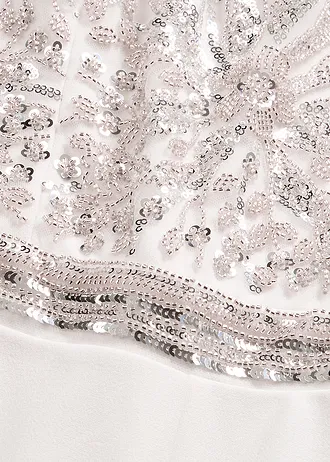 Combinaison en crêpe texturé avec perles brodées • ecru • Boutique bonprix